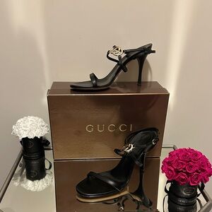 Gucci Black Strappy Heels